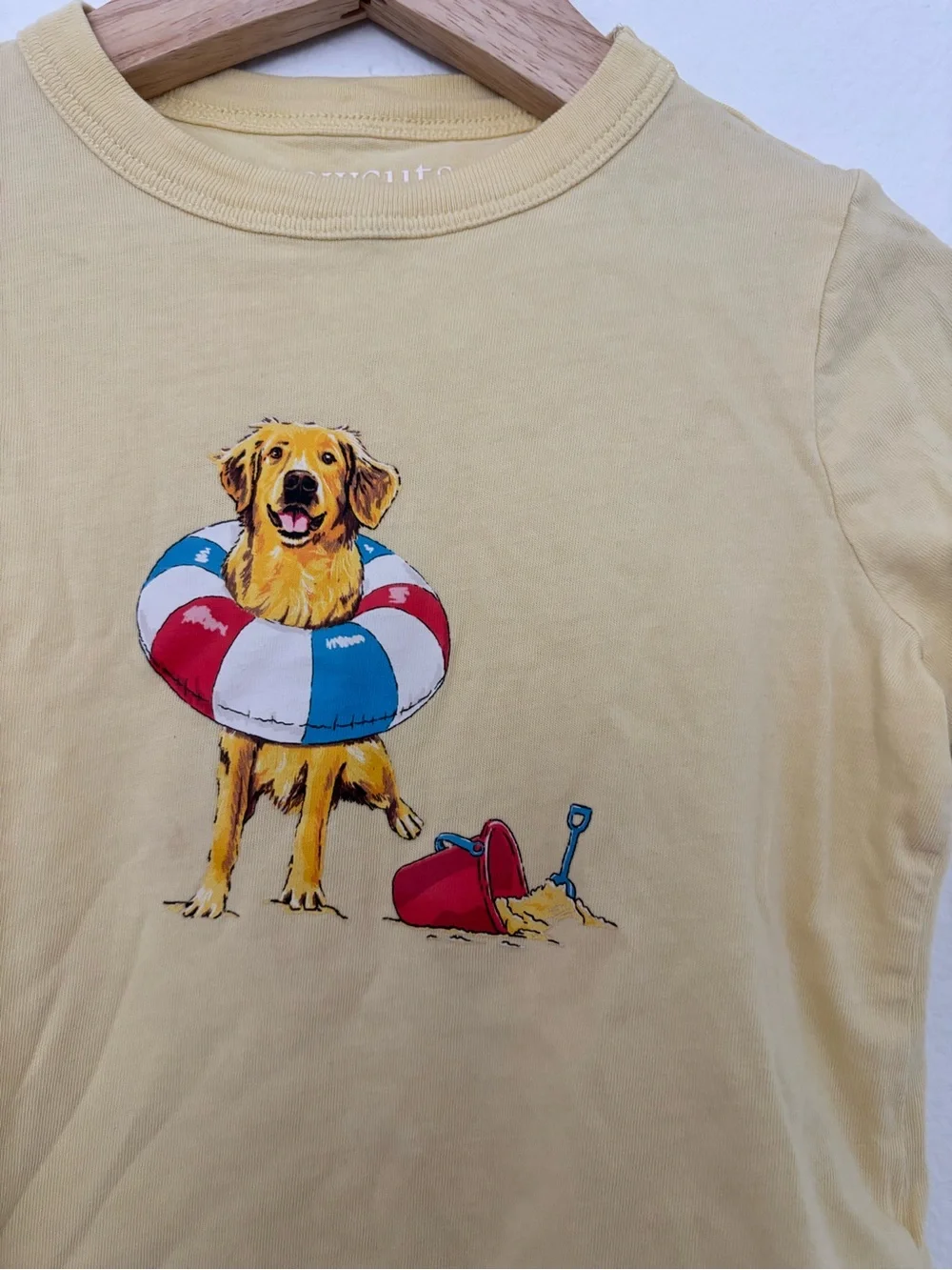 Crewcuts Yellow Dog Graphic Pet Tee with Beach Float